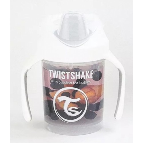 Nekvapkajúci hrnček Twistshake so sitkom, 4m +, 230ml, biely