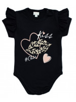 G-baby Dojčenské body s volánikom Kiss - čierne