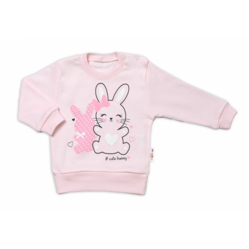 Baby Nellys Detská tepláková súprava Cute Bunny - ružová, veľ. 86