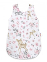 Spací vak Baby Nellys, Srnka a růže, 70 cm - růžová