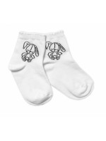 Baby Nellys Bavlnené ponožky Cute Bunny - biele, veľ. 122/128