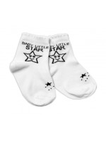 Baby Nellys Bavlnené ponožky Baby Little Star - biele, veľ. 122/128