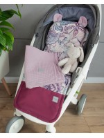 Baby Nellys 2-dielna súprava do kočíka Vafel + bavlna PREMIUM, Kvety - retro