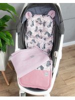 Baby Nellys 2-dielna súprava do kočíka + dečka, Vafel + bavlna PREMIUM, Zebra
