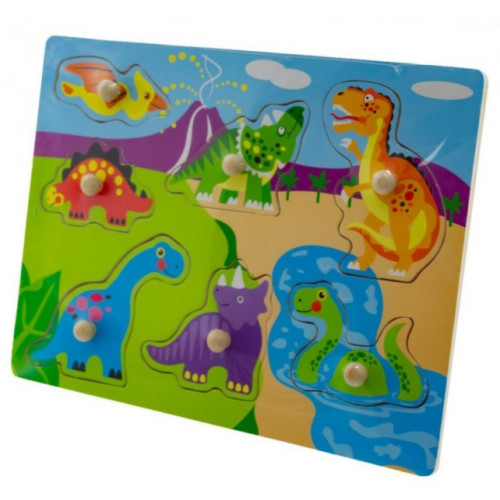 Tulimi Drevené zábavné puzzle vkladacie - Dinosaury