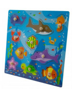 Drevené zábavné puzzle vkladacie 30x30cm - Oceán I.