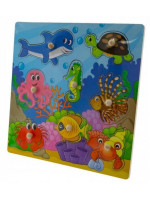 Drevené zábavné puzzle vkladacie 30x30cm - Oceán II.