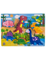 Drevené zábavné puzzle  vkladacie - Dinosaury