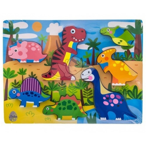 Drevené zábavné puzzle  vkladacie - Dinosaury