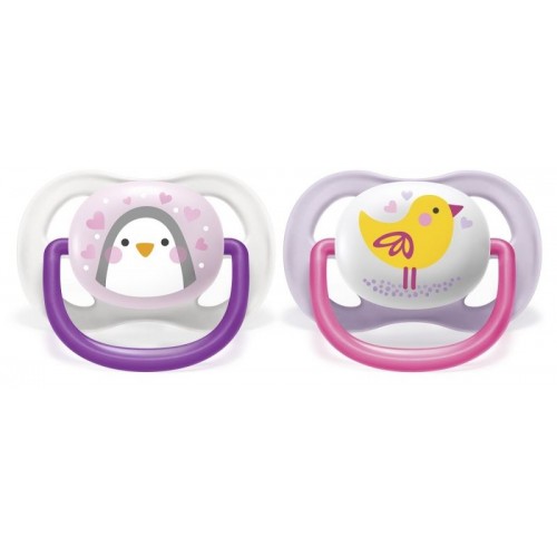 AVENT Cumlík Ultra Air Animals, 0-6m - Ptáček/tučniak, lila