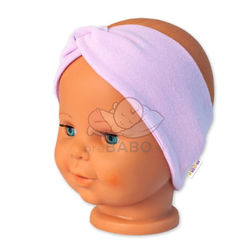 Baby Nellys Bavlnená čelenka dvojvrstvová, lila