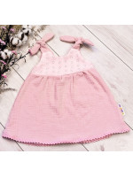 Baby Nellys Letné ľahučké mušelínové šaty Summer -  pudrová, marhula, veľ. 68/74