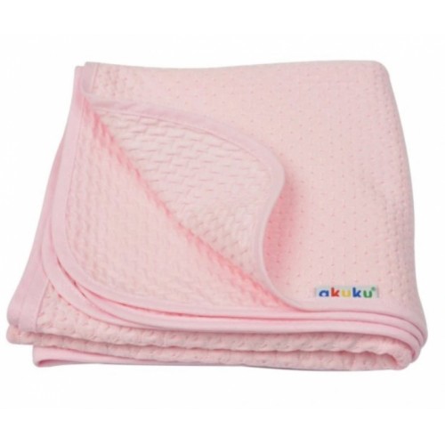 Akuku Detská bavlnená deka, 80x90 cm, ružová
