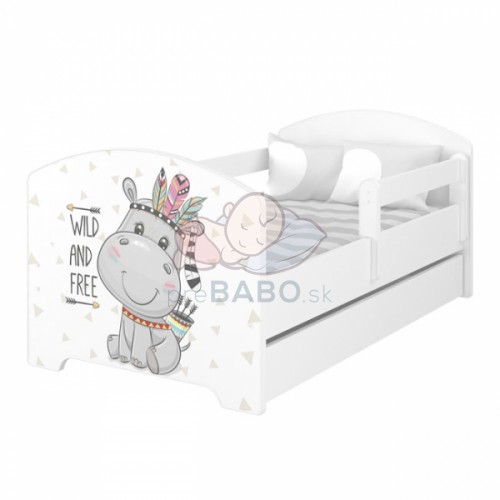 Detská posteľ 140 x 70 cm - Hippo + šuplík