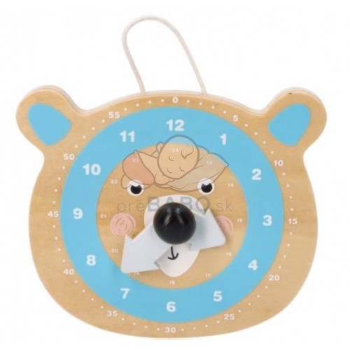 Adam Toys Náučné drevené hodiny - Medvedík