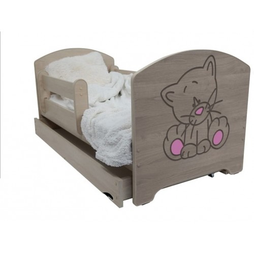 Detská posteľ Mačka ružová - farba Dub Sonoma