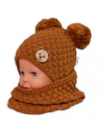 BABY NELLYS Pletený nákrčník / komínok - hnedý