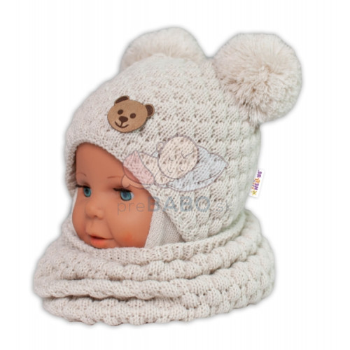 BABY NELLYS Pletený nákrčník / komínok - ecru