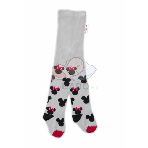 Baby Nellys Detské pančuchy bavlnené Minnie Mouse - sivé