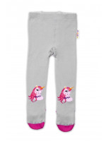 Baby Nellys Bavlnené pančucháče Unicorn - sivé