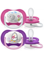 AVENT Cumlík Ultra Air Animals, 6-18m - Slon/tučniak, ružový/lila
