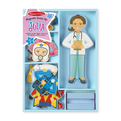 Melissa & Doug Drevená magnetická bábika na obliekanie Julie