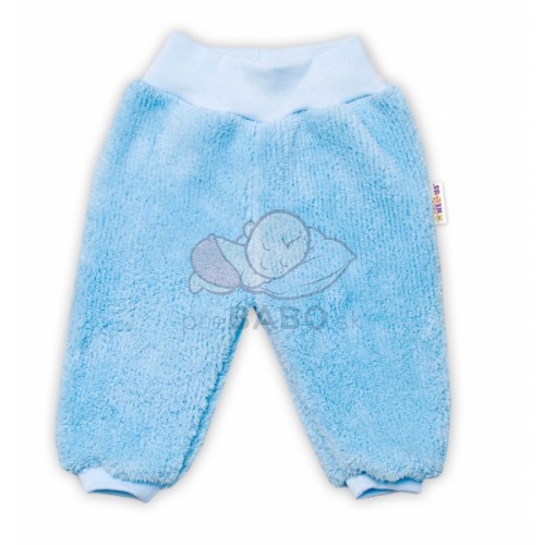Baby Nellys Dojčenské chlupáčkové tepláčky Cute Bunny - modré