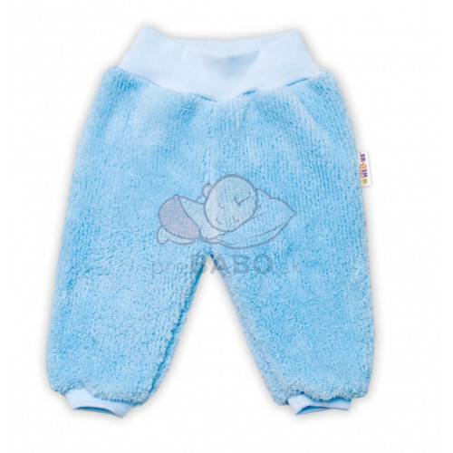 Baby Nellys Dojčenské chlupáčkové tepláčky Cute Bunny - modré, veľ. 74