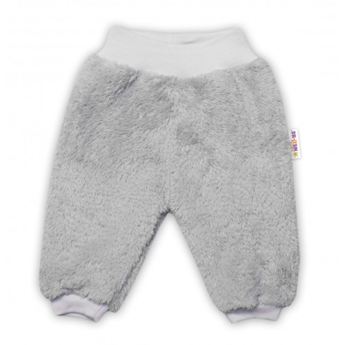 Baby Nellys Dojčenské chlupáčkové tepláčky Cute Bunny - sivé, veľ. 62