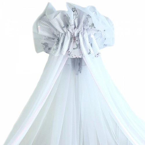 Baby Nellys Luxusná moskytiéra 400 x 170 cm, Koloušek - ružová/biela