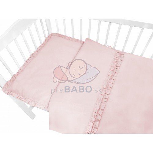 Baby Nellys 2-dielne bavlnené obliečky, Royal - růžové