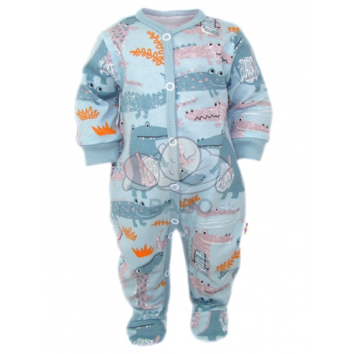 Baby Nellys Dojčenský overálok, pyžámko Krokodíl Eda, mint