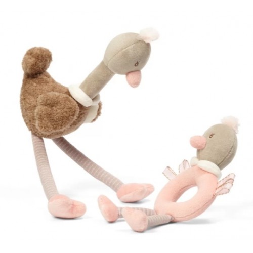 BabyOno Sada edukačných hračiek - Ostrich Mcknox family, sivá, ružová