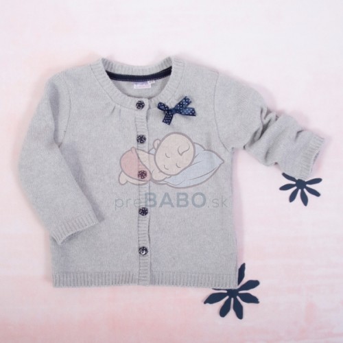 Detský svetrík K-Baby s mašličkou - šedý, vel. 110