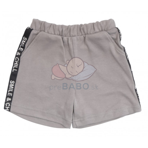 Mamatti Bavlnené kraťasky Bear - šedé, veľ. 92