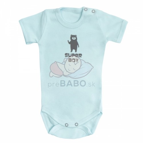 Mamatti Dojčenské body krátky rukáv Bear - mätové