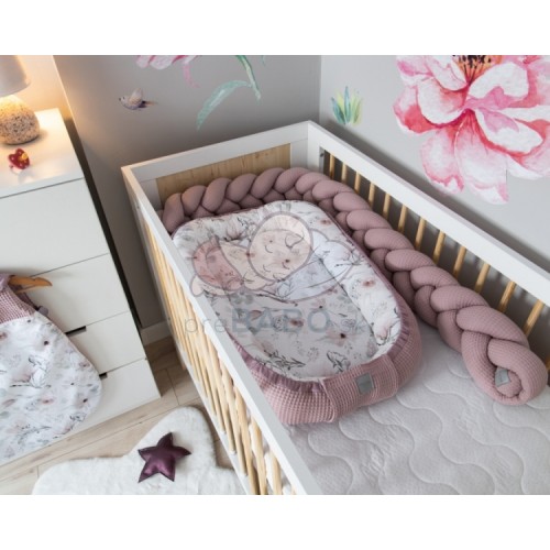 Baby Nellys Sada komplet obojstranné hniezdočko Vafel, 60 x 90 cm - Magnolie