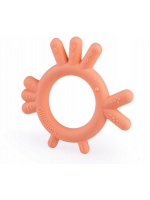 GiliGums Detské hryzátko  Chicken Teether, 3m+, marhulova, 1 ks