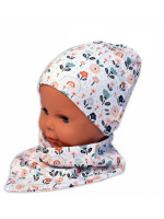 Baby Nellys Dvojvrstvová čiapka + šatka Palouček, smatanová, veľ. 92/98