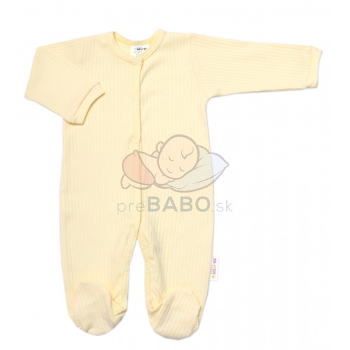 Baby Nellys 5-dielna rebrovaná súpravička do pôrodnice BOY, žltá, veľ. 68