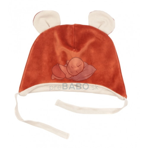 Mamatti Čiapočka na zaväzovanie Velvet, Baby Fox - hnedá
