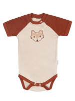 Mamatti Dojčenské body kr. rukáv, Baby Fox - béžová/hnedá