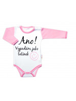 Body dlhý rukáv s vtipným textom Baby Nellys,  Ano! Vypadám jako tatínek, holka