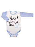 Body dlhý rukáv s vtipným textom Baby Nellys, Ano! Vypadám jako tatínek, kluk, veľ. 80