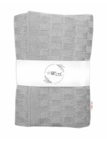 Luxusná bavlnená pletená deka, dečka CUBE, 80 x 100 cm - sivá