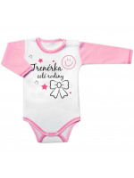 Body dlhý rukáv s vtipným textom Baby Nellys, Trenérka celé rodiny, veľ. 62