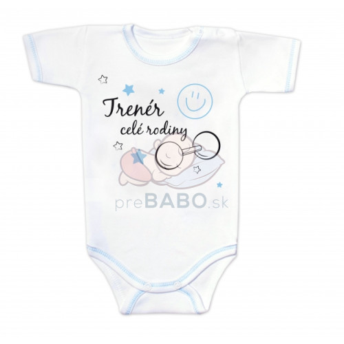 Body krátky rukáv s vtipným textom Baby Nellys, Trenér celé rodiny