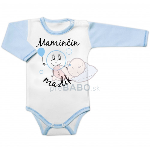 Body dlhý rukáv s vtipným textom Baby Nellys, Maminčin mazlík, veľ. 62