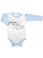 Body dlhý rukáv s vtipným textom Baby Nellys, Trenér celé rodiny, veľ. 74
