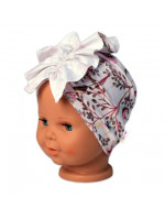 BABY NELLYS Detská čelenka Turban Motýliky, ružová, veľ. 2 - 3 roky